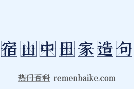 宿山中田家造句是什么意思的图片